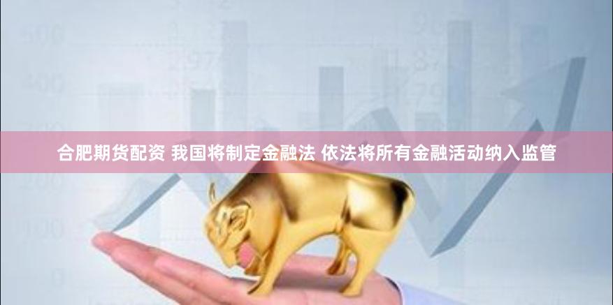 合肥期货配资 我国将制定金融法 依法将所有金融活动纳入监管